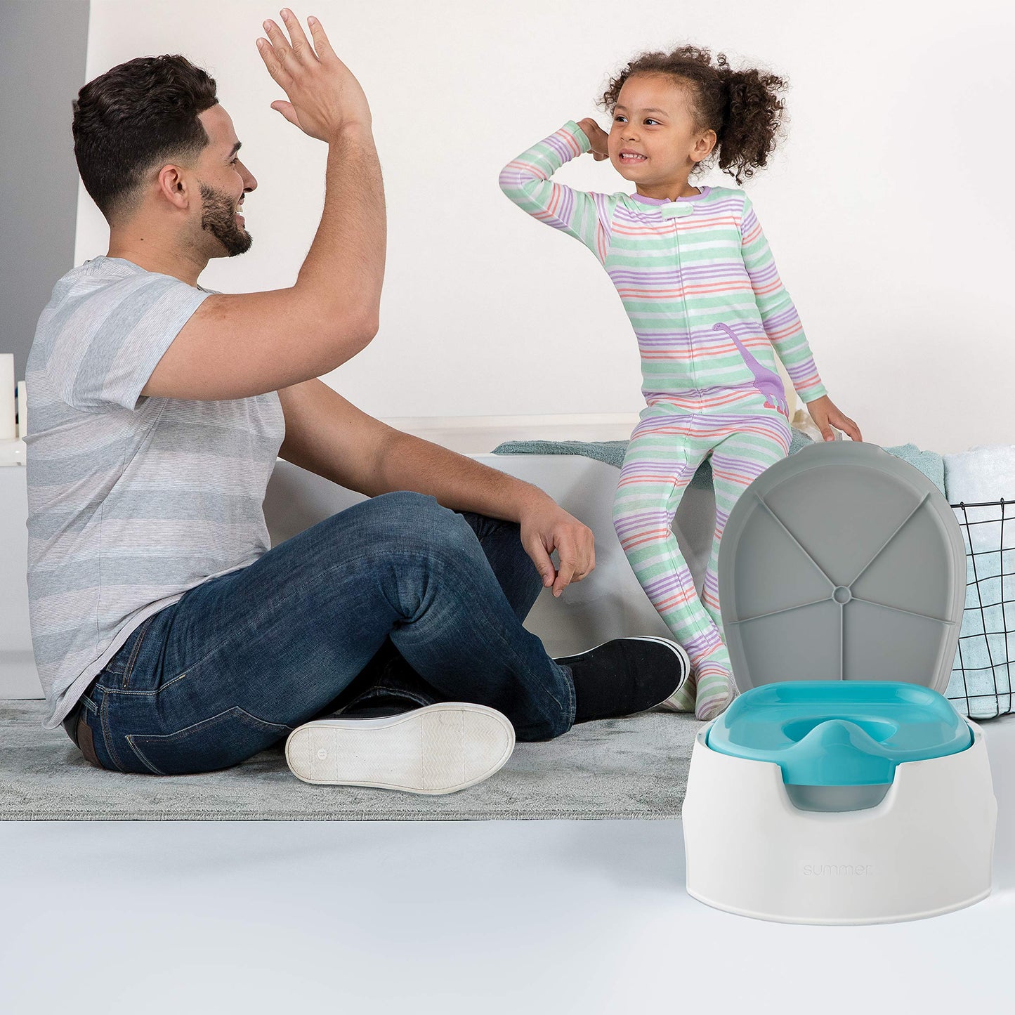 Ingenuity Prepare to Potty 3-in-1 System - Potty Training Toilet, Topper, Step Stool, Easy Setup, Pink, for Toddlers 18 Months+