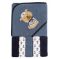 Luvable Friends Unisex Baby Hooded Towel with Five Washcloths, Cotton,Polyester,Ikat Elephant, One Size