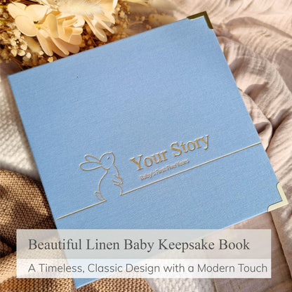 Baby Book Keepsake Boy or Girl Timeless Baby Memory Book First 5 Years for Baby Shower Gender Neutral Baby Scrapbook New Mom Gift Baby Journal from Birth to Age 5 Milestone Book Sage Green