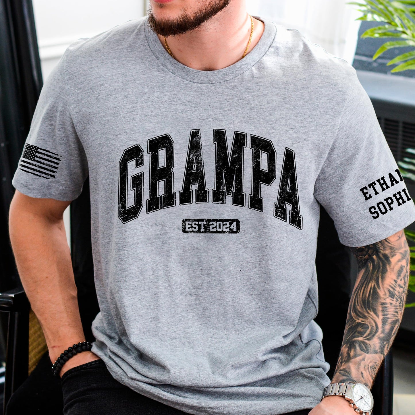 Personalized Custom Grandpa Shirt, Fathers Day Shirt Gifts for Grandpa, Gifts for Dad