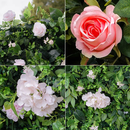 Artificial Luxury‌ Flower Wall Panels, Gorgeous 3D Silk Floral Backdrop for Wedding, Baby Show, Party and Home Decor, Quick Assembly/Storage, Eco ＆ Pet Friendly, 2 pcs, Each Panel 2*8 ft.
