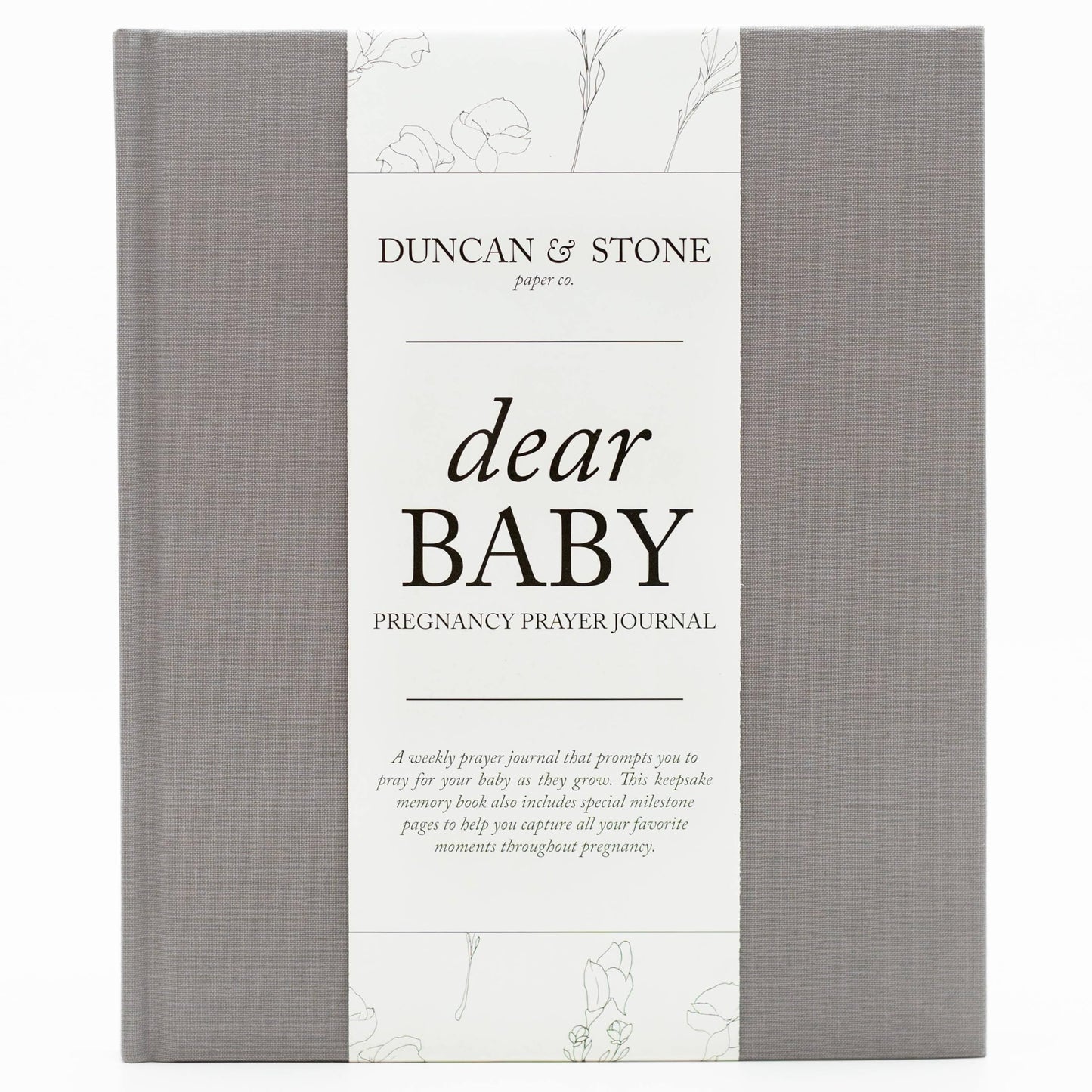 Pregnancy Prayer Journal - Christian Pregnancy Journal For Milestones - Linen-Bound Baby Book Keepsake - Gifts For Expecting Moms (Grey, 110 Pages)