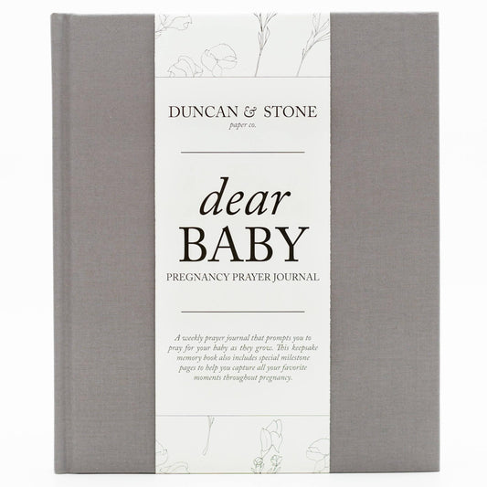 Pregnancy Prayer Journal - Christian Pregnancy Journal For Milestones - Linen-Bound Baby Book Keepsake - Gifts For Expecting Moms (Grey, 110 Pages)