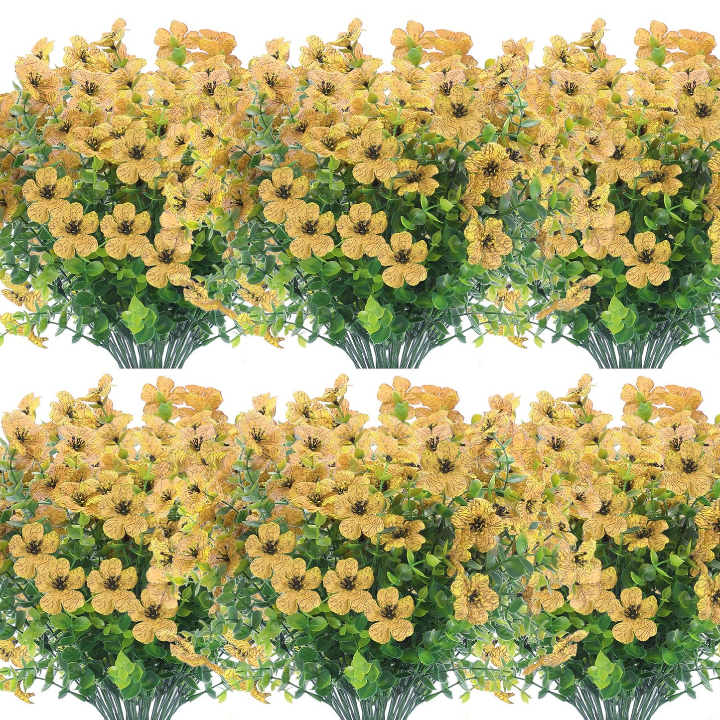 12 Bundles Artificial Flowers Outdoor UV Resistant Fake Plastic Plants Indoor Outside Hanging Plants Garden Porch Window Box Home Wedding Farmhouse Festive Shrub Decor (Pink)