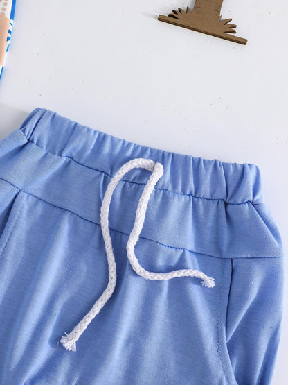 SUREPOCH Baby Boy Clothes Set Summer Toddler Short-Sleeve Shirt & Elastic Waist Shorts Set For Baby Boy Outfits