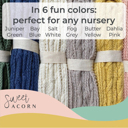Knit Baby Blanket in Elegant Pattern, Organic Cotton Blankets for Crib or Stroller, Receiving Blankets - Salt White