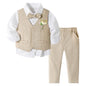 Volunboy Baby Boys Formal Wedding Ring Bearer Outfits Toddler Gentleman Bowtie Vest Guest Suits Dress Shirt Pants Set