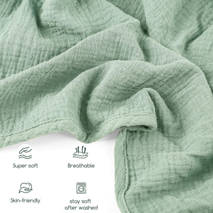 2 in 1 Muslin Infant Car Seat Cover, Multi-Purpose Breastfeeding Covers for Nursing, Breathable Carseat Cover for Baby Girls, Green