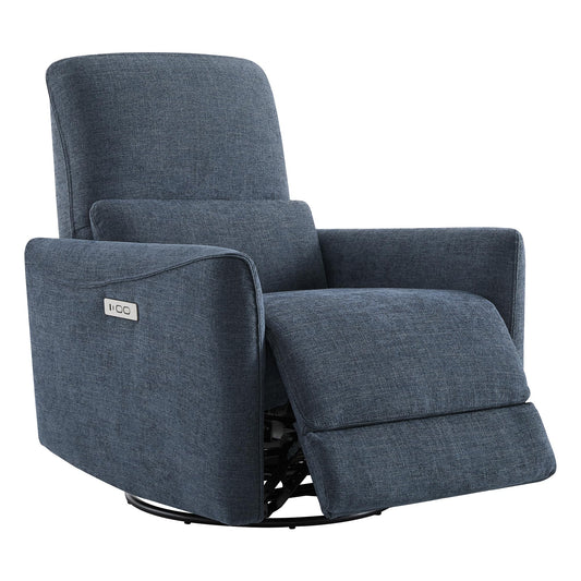 CHITA Power Recliner Chair Swivel Glider, FSC Certified Upholstered Living Room Nursery Reclining Sofa Chair with Lumbar Support, Linen