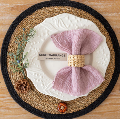 Cheesecloth Napkins 17x17 Inches Spring Cloth Handmade Washable Reusable for Mothers Day Lunch Dinner Wedding Baby Bridal Shower Party Rustic Boho Decorations Bulk Set of 6 Pink
