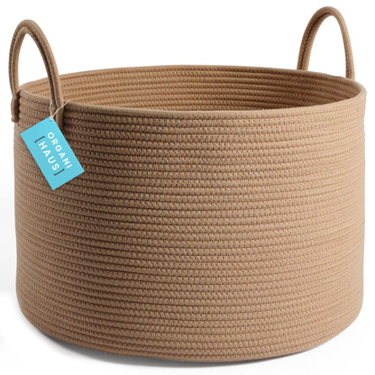 OrganiHaus Large Blanket Basket for Living Room 20x13, Rainbow Rope Basket for Classroom Organization, Toy Storage Basket, Woven Kids Laundry Basket, Baby Toy Box, Cute Storage Basket, Nursery Hamper