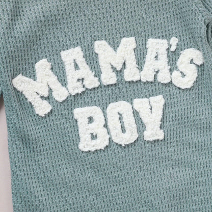 GRNSHTS Newborn Baby Boy Romper Coming Home Outfits Letter Print Bodysuit Jumpsuit+Hat+Gloves 3PCS Clothes Set