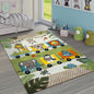 Kids Rug with Cute Animals on a Hot Air Balloon Ride in Pastel, Size: 2'8" x 4'11"