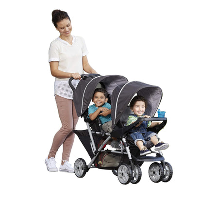 Graco DuoGlider Double Stroller | Lightweight Double Stroller with Tandem Seating, Glacier