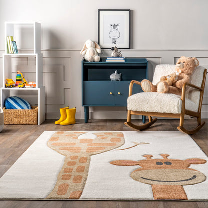 nuLOOM Anabell Giraffe Kids Area Rug, 4x6, Beige