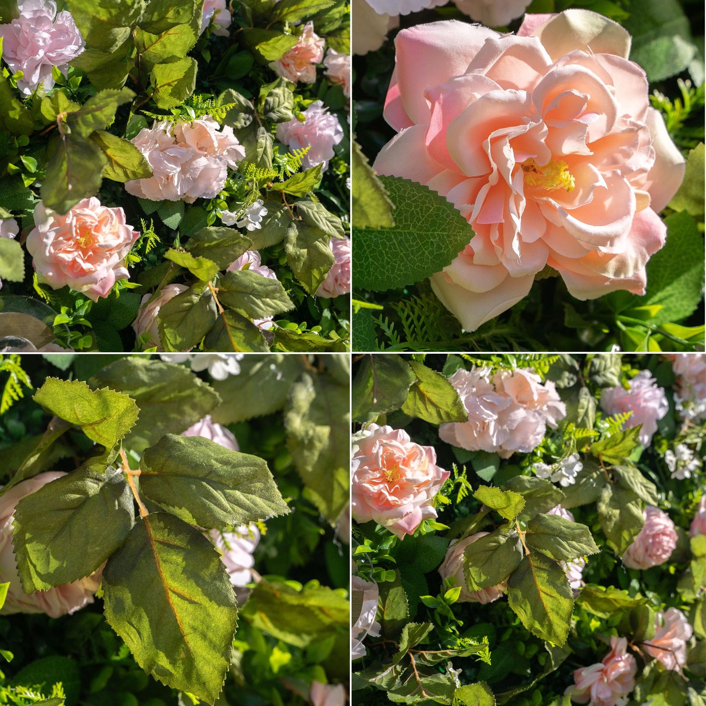 Artificial Luxury‌ Flower Wall Panels, Gorgeous 3D Silk Floral Backdrop for Wedding, Baby Show, Party and Home Decor, Quick Assembly/Storage, Eco ＆ Pet Friendly, 2 pcs, Each Panel 2*8 ft.