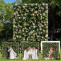 Artificial Luxury‌ Flower Wall Panels, Gorgeous 3D Silk Floral Backdrop for Wedding, Baby Show, Party and Home Decor, Quick Assembly/Storage, Eco ＆ Pet Friendly, 2 pcs, Each Panel 2*8 ft.