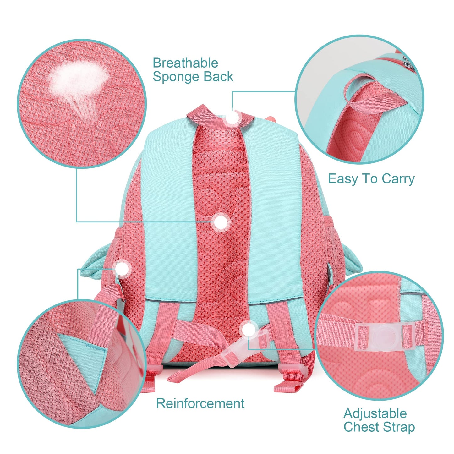 Toddler Backpack for 1-3 Year Old Girls & Boys Waterproof 3D Animal Cartoon Rabbit Design Kids Travel Backpack Lightweight Preschool Daycare Bag with Adjustable Straps(Little White Rabbit)