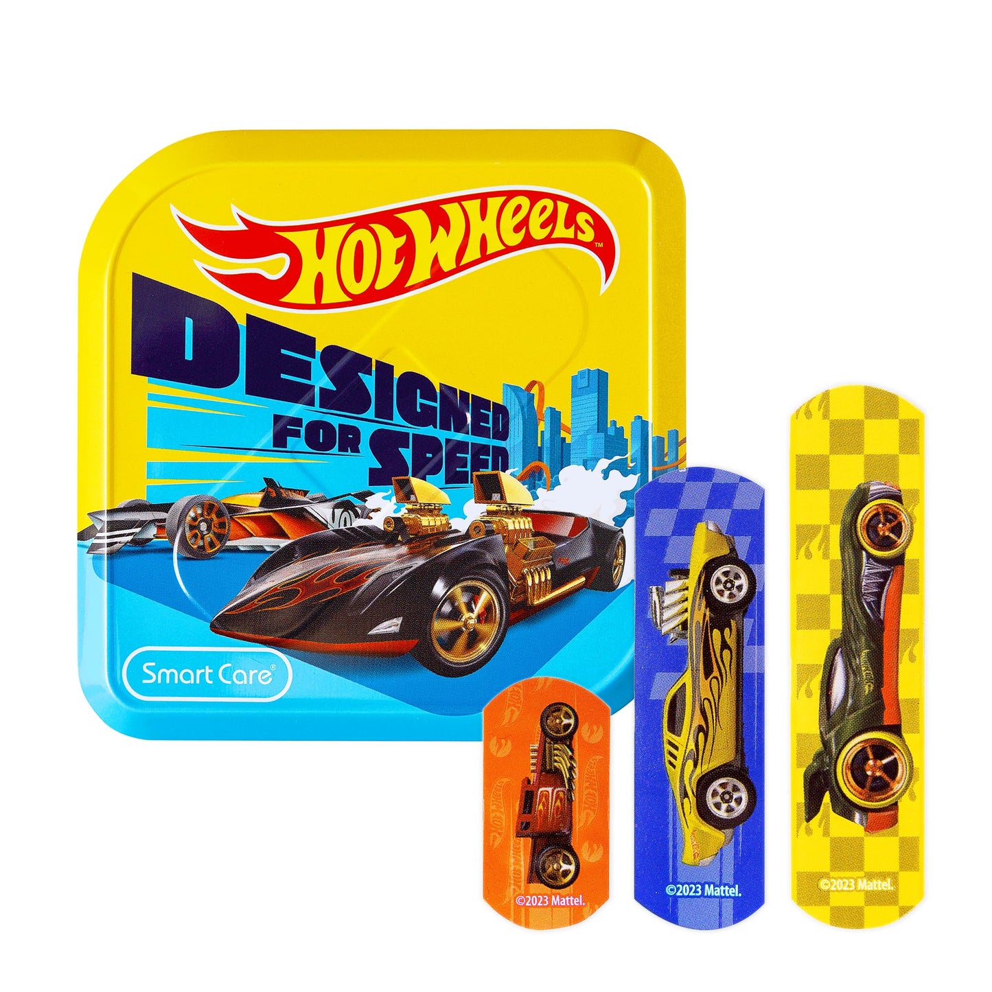 Hot Wheels Bandage Kit, Bandaids for Kids, Ideal for Boys, Infants and Children, Latex-Free Band Aids, Ft a Collectible Hot Wheels Tin Case, Variety Pack with 3 Assorted Sizes, 100 ct.