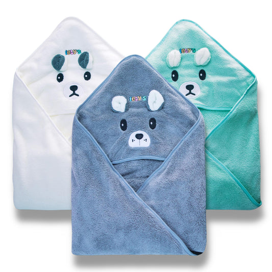 Ioly's Hooded Baby Bath Towels for Newborn Essentials 41" (Large) Set 3 Towel with Hood for Kids Babies Toddler Infant Baby Towels with Hood Cosas para Bebes recien nacidos (White/Pink/Orange)