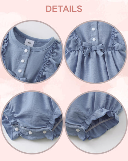Renotemy Newborn Infant Baby Girl Clothes Rompers Summer Jumpsuits Short Sleeve Romper Infant Baby Clothes Girl