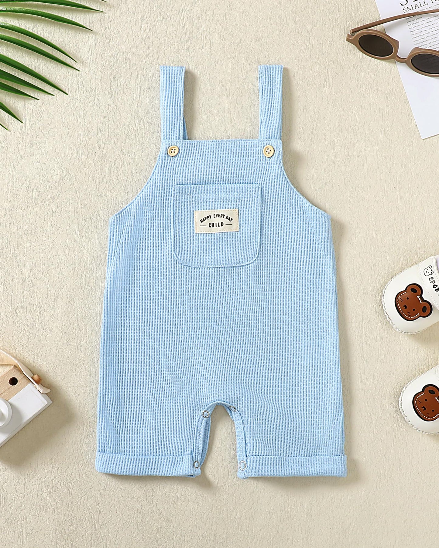 ZOEREA Toddler Baby Boys Clothes Summer Outfit Stripe T-Shirt and Shortall Romper Set Cute Jumpsuit Solid Color 6M-4T