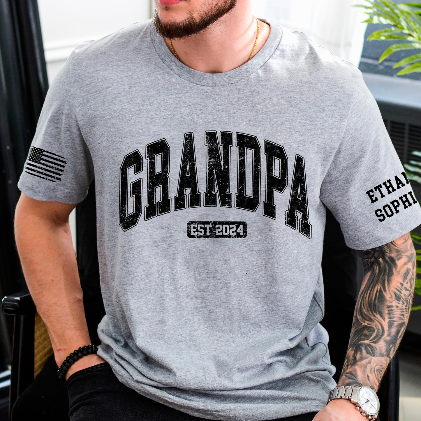 Personalized Custom Grandpa Shirt, Fathers Day Shirt Gifts for Grandpa, Gifts for Dad
