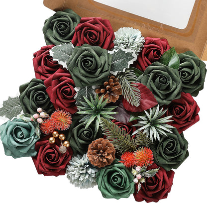 Artificial Flowers Combo for DIY Wedding Bouquets Combo Centerpieces Arrangements Party Bridal Baby Shower Home Decorations-Blush Pink