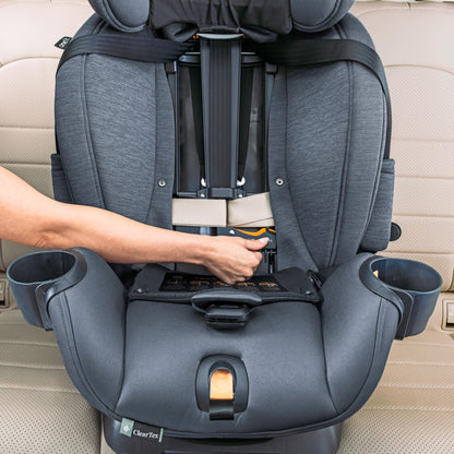 Chicco OneFit ClearTex All-in-One Car Seat, Slim Design, Rear-Facing Seat for Infants 5-40 lbs., Forward-Facing 25-65 lbs., Booster 40-100 lbs., Convertible Car Seat | Lilac/Purple