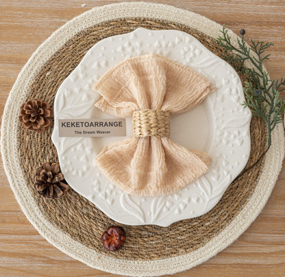 Cheesecloth Napkins 17x17 Inches Spring Cloth Handmade Washable Reusable for Mothers Day Lunch Dinner Wedding Baby Bridal Shower Party Rustic Boho Decorations Bulk Set of 6 Pink