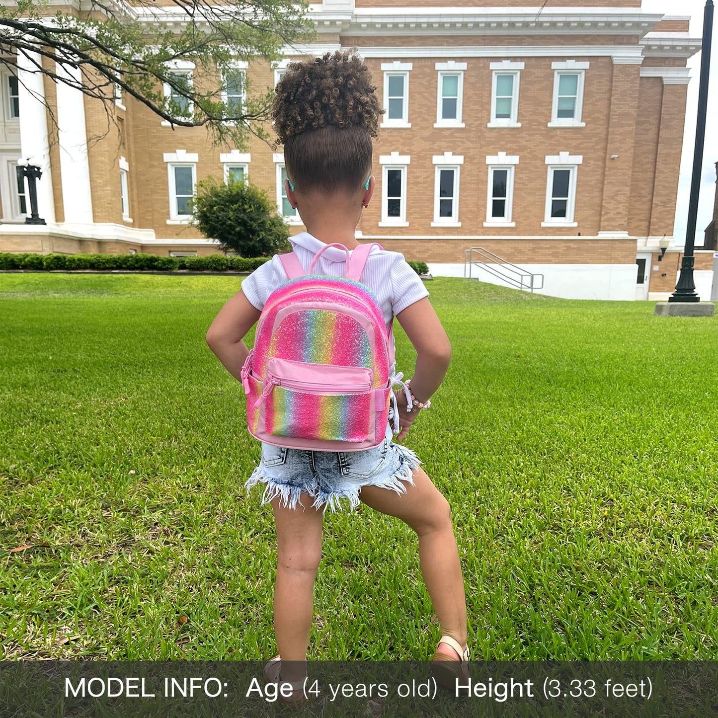 mibasies Mini Backpack for Girls Kids Rainbow Purse Dance Bag for Girls Gifts age 2 3 4 5 6 7 8 yrs