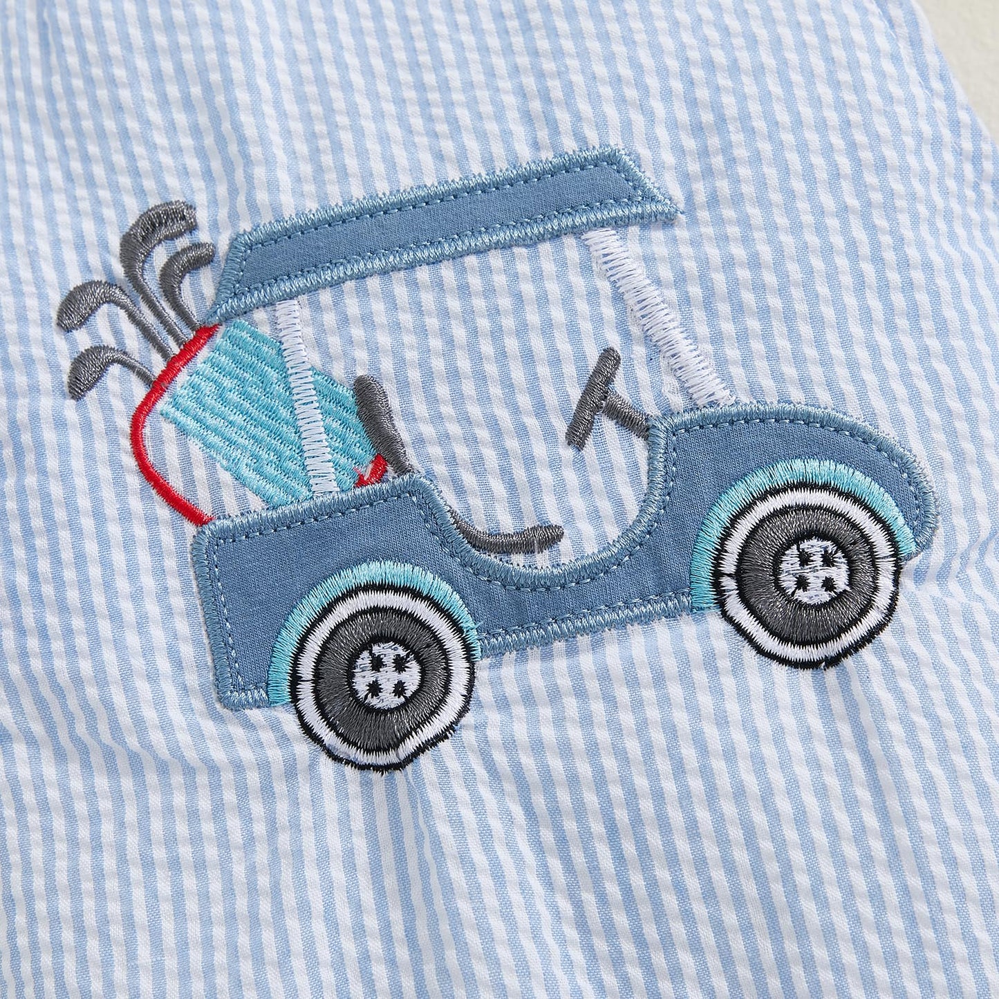 Baby Boy Summer Clothes Sleeveless Embroidery Dinosaur Striped Retro Romper Jumpsuit Smocked Shortall