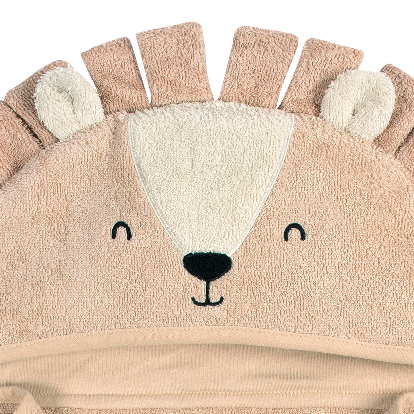 Gerber Baby 4 Piece Animal Character Hooded Towel and Washcloth Set, Brown Lion, One Size