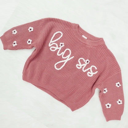 Big Sis Lil Sis Sweater - Big Sister Little Sister Matching Outfits Baby Girl Knit Sweater Fall Clothes