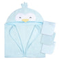 Gerber Baby 4 Piece Animal Character Hooded Towel and Washcloth Set, Brown Lion, One Size