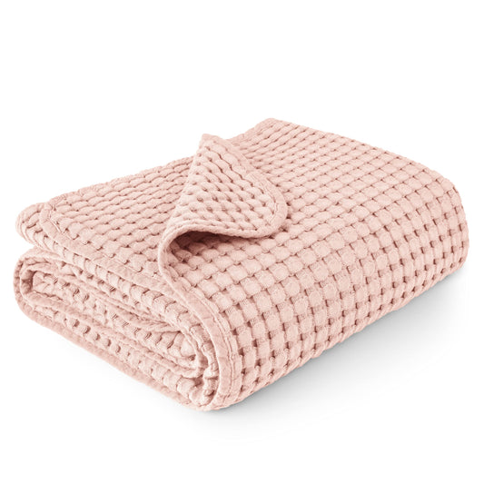 Konssy Waffle Baby Blanket - Soft & Cozy Nursery Swaddle Blanket, Lightweight Toddler Throw for Boys & Girls, Ideal for Wrapping (Oat)