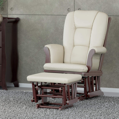 Storkcraft Tuscany Custom Glider and Ottoman with Free Lumbar Pillow (White/Slate Gray Swirl) - Cleanable Upholstered Comfort Rocking Nursery Chair with Ottoman