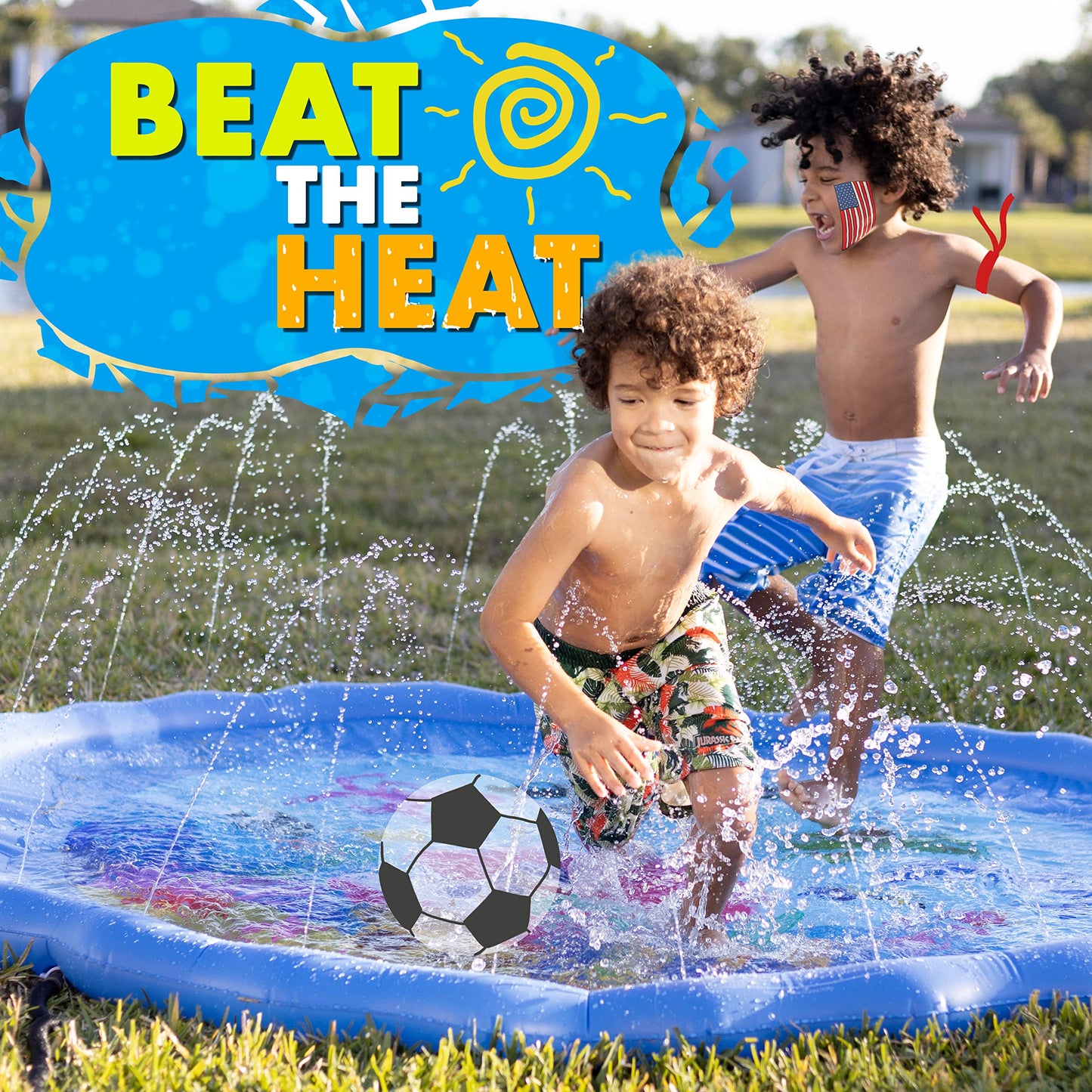 SplashEZ 3-in-1 Splash Pad, Sprinkler for Kids & Baby Pool for Learning – Toddler Sprinkler Pool, 60’’ Outside Water Toys – “from A to Z” Outdoor Play Mat for Babies & Toddlers