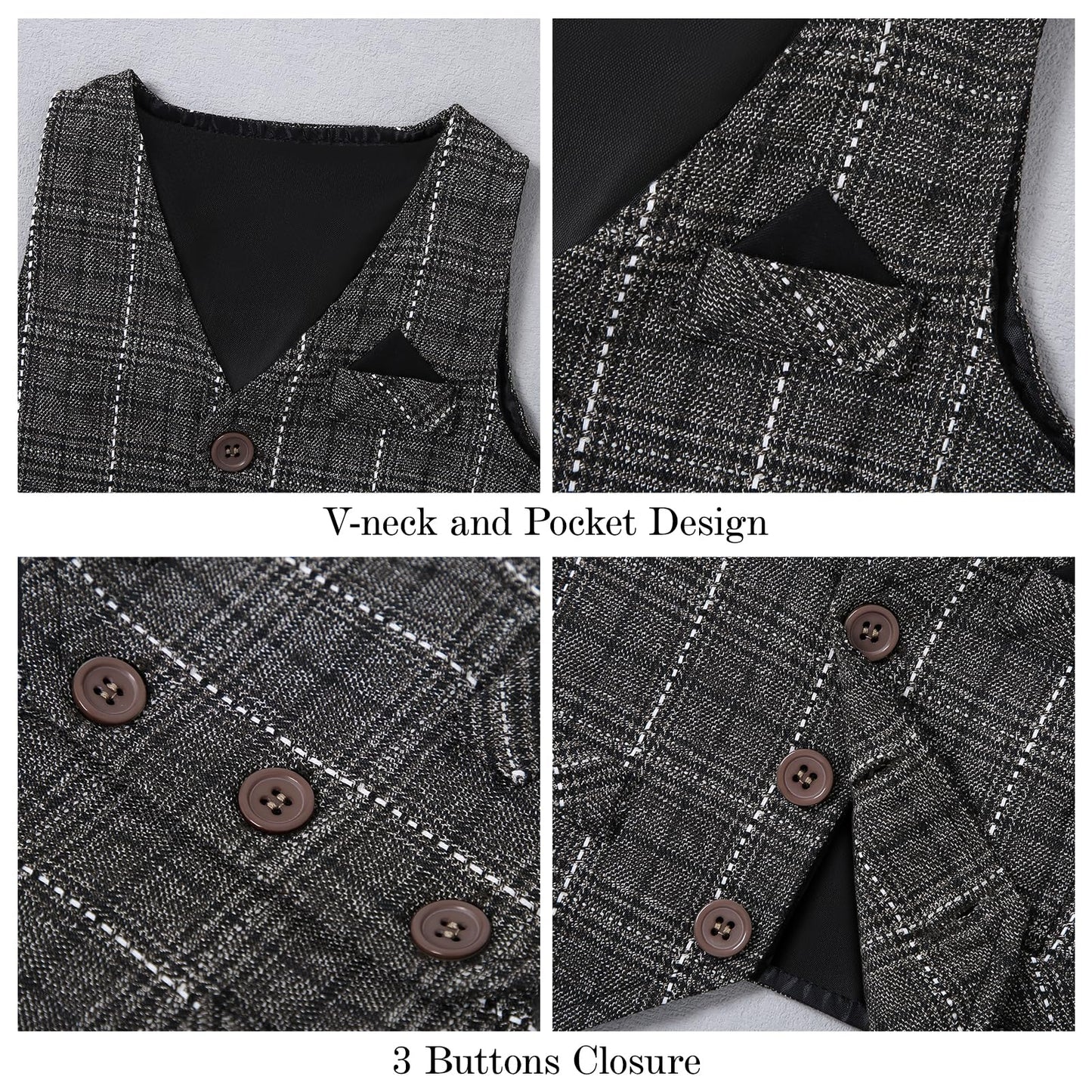 DISAUR Baby Boy Clothes Toddler Boy Outfits 4PCS Gentleman Dress Romper/Vest/Pants/Bow Tie Cotton Suit Sets