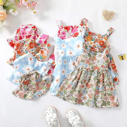 Newborn Infant Baby Girl Dress Toddler Girl Clothes Halter Backless Sleeveless Flower Sundress Summer Dresses for Girl