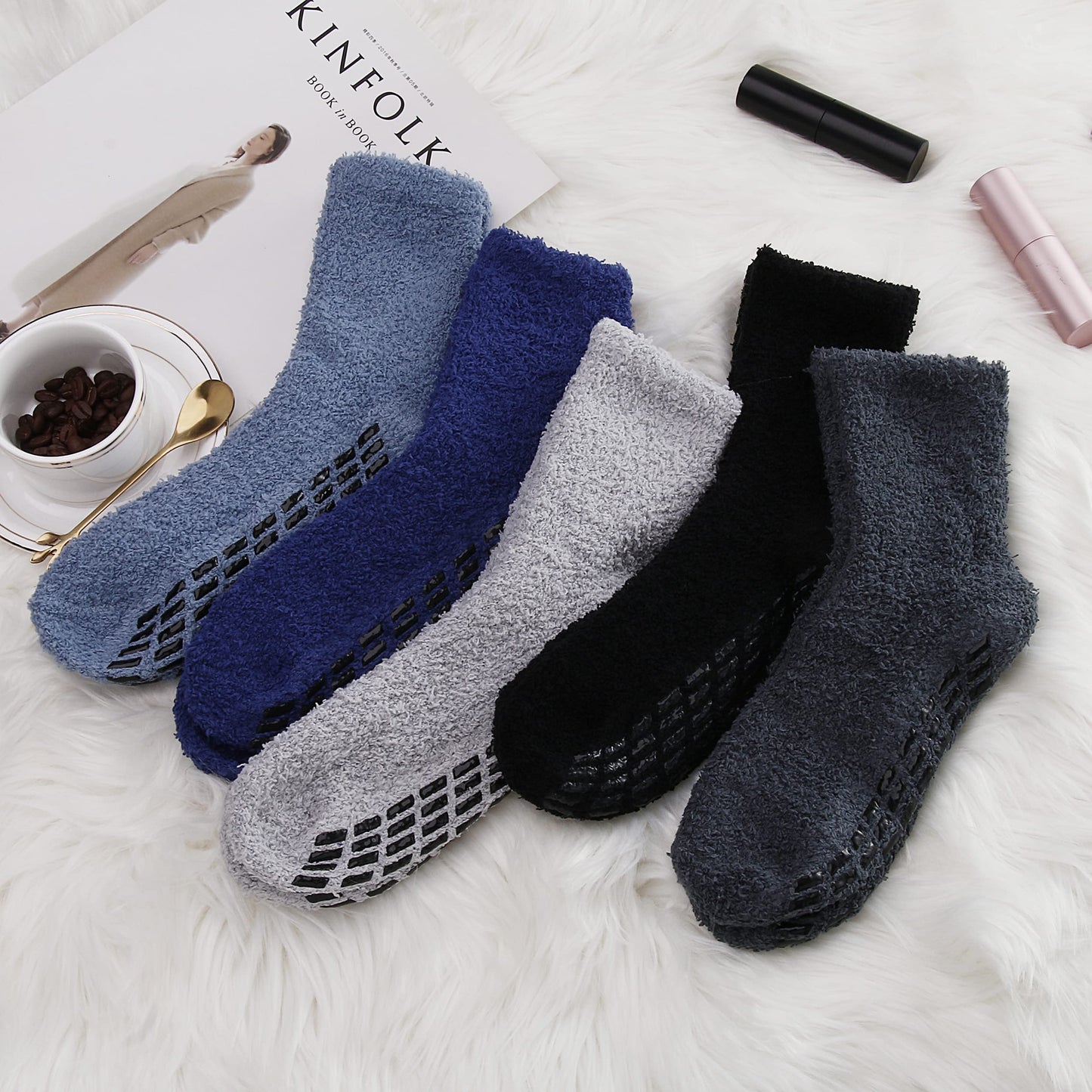 Breslatte Non Slip Hospital Socks with Grips for Women Grip Slipper Socks for Women Gifts
