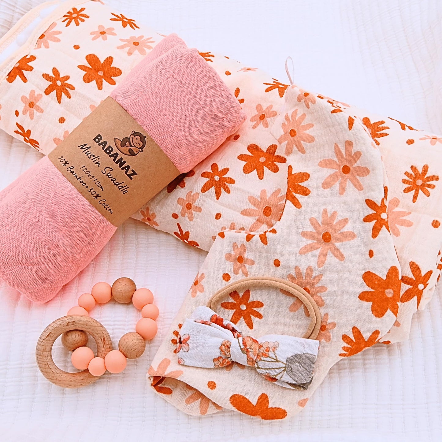 Baby Gift Set Boy - Newborn Shower Gift Basket with Large Minky Plush Blanket, Muslin Swaddle, Teether, Wooden Birth Record, Hand & Foot Print Kit, Nemo Socks, for Newborn Essentials Boys, Blue
