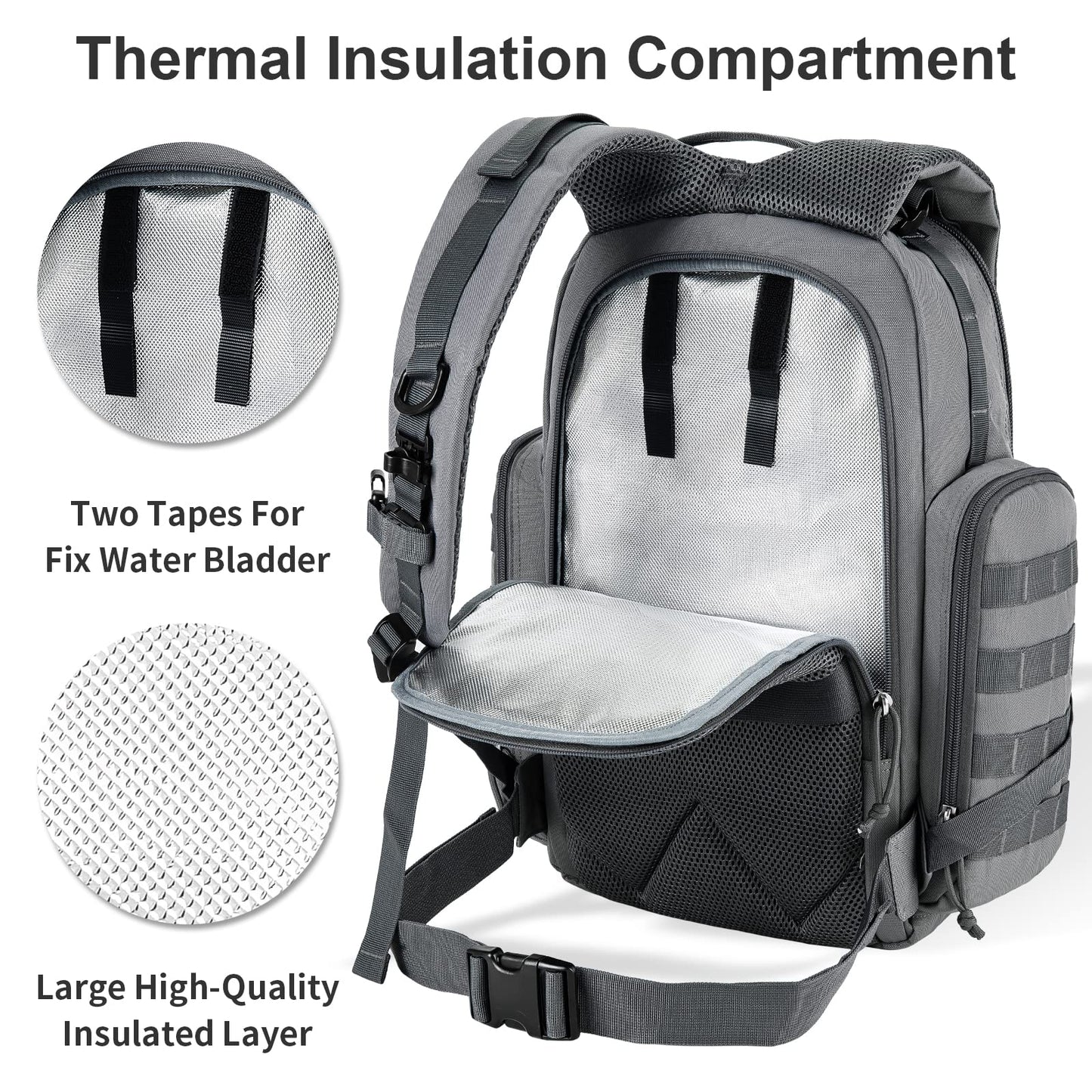 SHARKMOUTH Diaper Bag Backpack for Dad and Mom, Military Molle diaper Pack with Insulated Bottle Holders and Wipe Pocket