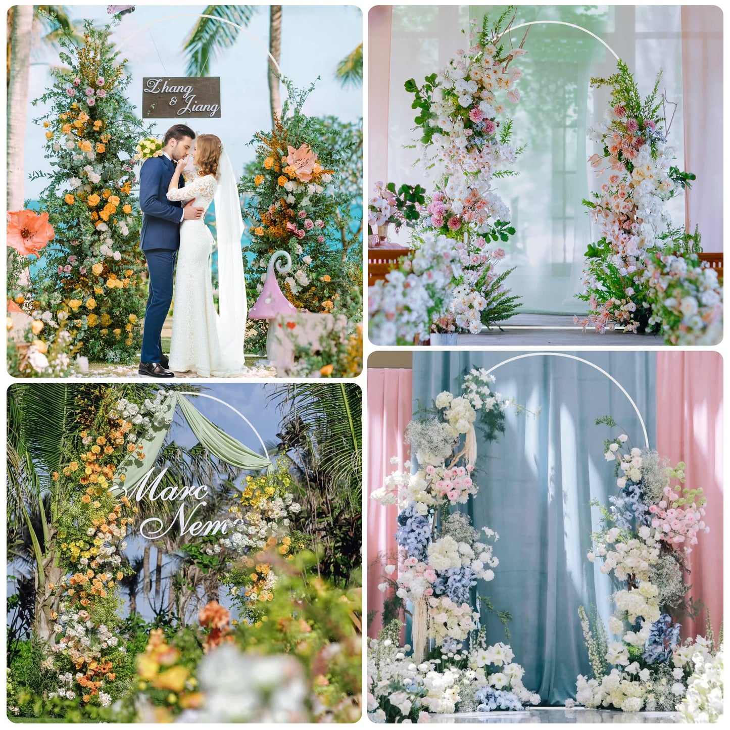 Wokceer 7.2 FT Wedding Arch Backdrop Stand, Gold Metal Arch Backdrop Stand for Wedding Ceremony Birthday Party Bridal Baby Shower Photo Booth Garden Floral Balloon Arches Decoration