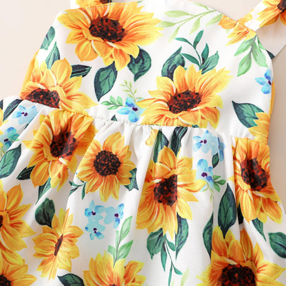 Newborn Infant Baby Girl Dress Toddler Girl Clothes Halter Backless Sleeveless Flower Sundress Summer Dresses for Girl