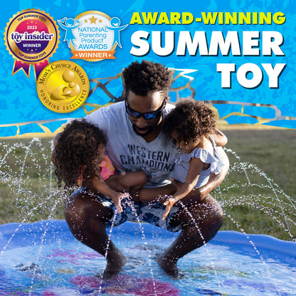 SplashEZ 3-in-1 Splash Pad, Sprinkler for Kids & Baby Pool for Learning – Toddler Sprinkler Pool, 60’’ Outside Water Toys – “from A to Z” Outdoor Play Mat for Babies & Toddlers