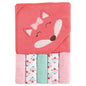Luvable Friends Unisex Baby Hooded Towel with Five Washcloths, Cotton,Polyester,Ikat Elephant, One Size