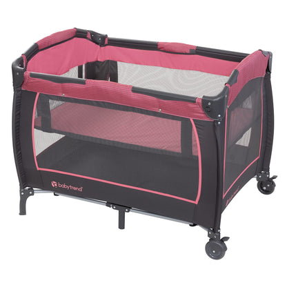 Baby Trend Lil’ Snooze™ Deluxe III Nursery Center® Playard for Twins, Cozy Grey