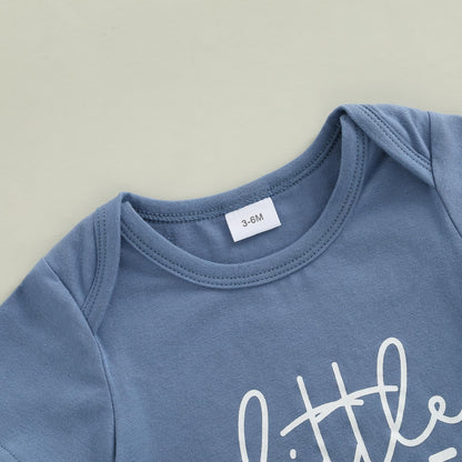 MERSARIPHY Newborn Baby Boy Summer Clothes Mama's Boy Little Dude Short Sleeve Romper Shorts Set Infant Waffle Knit Outfit