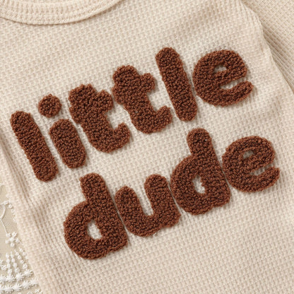 GRNSHTS Newborn Baby Boy Romper Coming Home Outfits Letter Print Bodysuit Jumpsuit+Hat+Gloves 3PCS Clothes Set